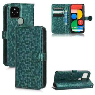 For Google Pixel 5 Honeycomb Dot Texture Leather Phone Case(Green)