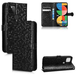 For Google Pixel 5a 5G Honeycomb Dot Texture Leather Phone Case(Black)