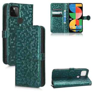 For Google Pixel 5a 5G Honeycomb Dot Texture Leather Phone Case(Green)