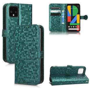 For Google Pixel 4 XL Honeycomb Dot Texture Leather Phone Case(Green)