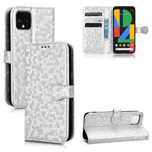 For Google Pixel 4 XL Honeycomb Dot Texture Leather Phone Case(Silver)