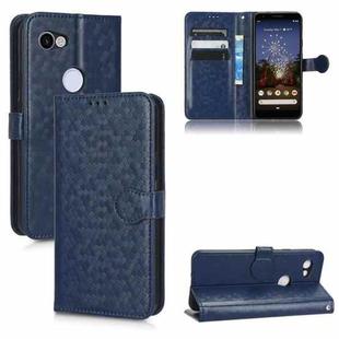 For Google Pixel 3 Lite / Pixel 3A Honeycomb Dot Texture Leather Phone Case(Blue)