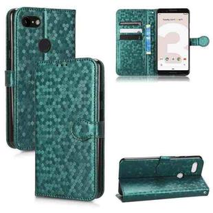For Google Pixel 3 XL Lite / Pixel 3a XL Honeycomb Dot Texture Leather Phone Case(Green)