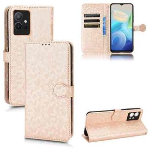 For vivo T1 5G / Y75 5G / Y55 5G Global Honeycomb Dot Texture Leather Phone Case(Gold)