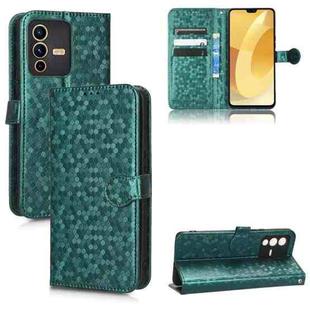 For vivo S12 Honeycomb Dot Texture Leather Phone Case(Green)