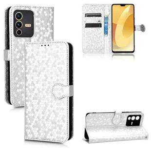 For vivo S12 Honeycomb Dot Texture Leather Phone Case(Silver)