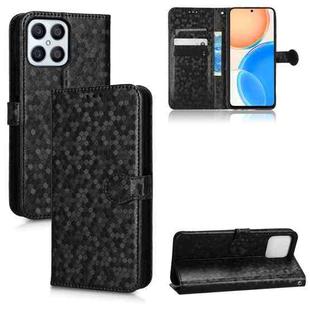 For Honor X8 Honeycomb Dot Texture Leather Phone Case(Black)