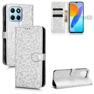 For Honor X8 5G Honeycomb Dot Texture Leather Phone Case(Silver)