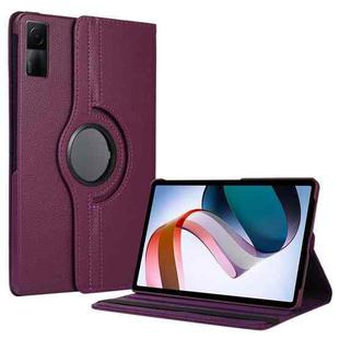 For Xiaomi Redmi Pad 10.61 360 Degree Rotation Litchi Texture Leather Tablet Case(Dark Purple)