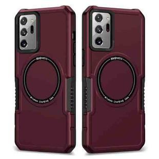 For Samsung Galaxy Note20 Ultra MagSafe Shockproof Armor Phone Case(Wine Red)