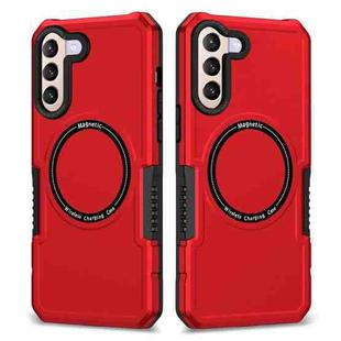 For Samsung Galaxy S21+ 5G MagSafe Shockproof Armor Phone Case(Red)