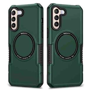 For Samsung Galaxy S21+ 5G MagSafe Shockproof Armor Phone Case(Dark Green)