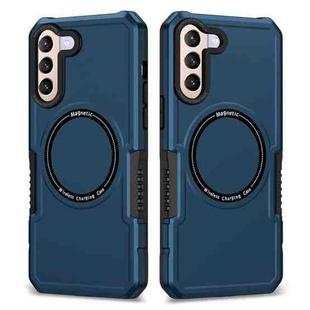 For Samsung Galaxy S21+ 5G MagSafe Shockproof Armor Phone Case(Dark Blue)