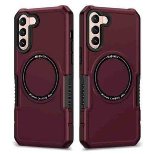For Samsung Galaxy S22+ 5G MagSafe Shockproof Armor Phone Case(Wine Red)