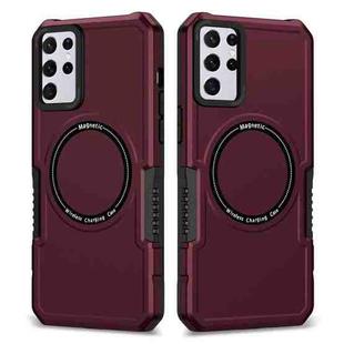 For Samsung Galaxy S23+ 5G MagSafe Shockproof Armor Phone Case(Wine Red)