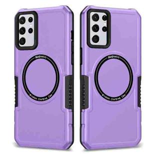 For Samsung Galaxy S23+ 5G MagSafe Shockproof Armor Phone Case(Purple)