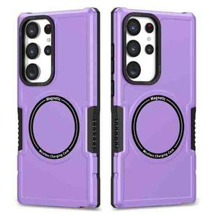 For Samsung Galaxy S23 Ultra 5G MagSafe Shockproof Armor Phone Case(Purple)