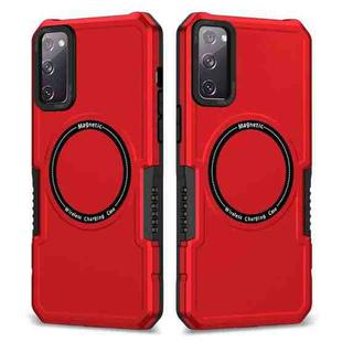 For Samsung Galaxy S20 FE MagSafe Shockproof Armor Phone Case(Red)