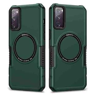 For Samsung Galaxy S20 FE MagSafe Shockproof Armor Phone Case(Dark Green)