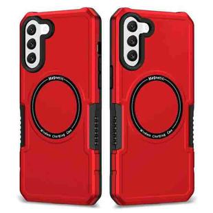 For Samsung Galaxy S22 5G MagSafe Shockproof Armor Phone Case(Red)