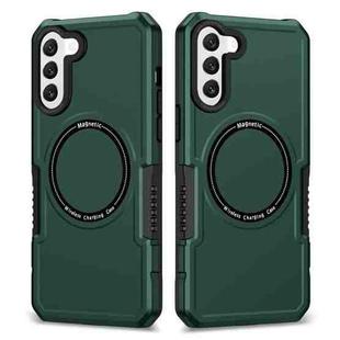 For Samsung Galaxy S22 5G MagSafe Shockproof Armor Phone Case(Dark Green)