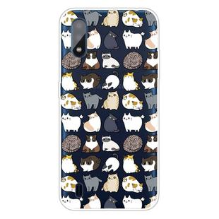 For Galaxy A01 Shockproof Painted Transparent TPU Protective Case(MIni Cats)