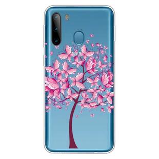 For Galaxy A21 Shockproof Painted Transparent TPU Protective Case(Butterfly Tree)
