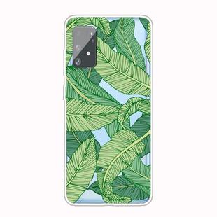 For Galaxy A91 / S10 Lite 2020 Shockproof Painted Transparent TPU Protective Case(Banana Leaf)