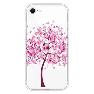 For iPhone SE 2022 / SE 2020 Shockproof Painted Transparent TPU Protective Case(Butterfly Tree)