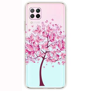 For Huawei P40 Lite Shockproof Painted Transparent TPU Protective Case(Butterfly Tree)