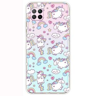 For Huawei P40 Lite Shockproof Painted Transparent TPU Protective Case(Horse)