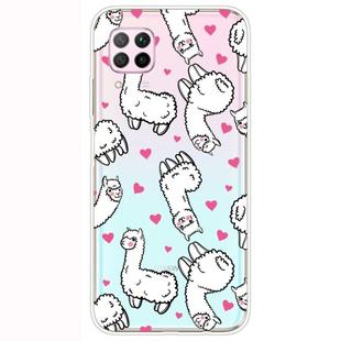 For Huawei P40 Lite Shockproof Painted Transparent TPU Protective Case(Alpaca)