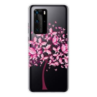 For Huawei P40 Pro Shockproof Painted Transparent TPU Protective Case(Butterfly Tree)