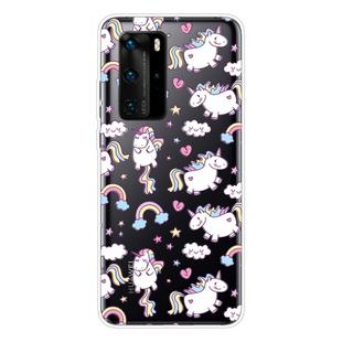 For Huawei P40 Pro Shockproof Painted Transparent TPU Protective Case(Horse)