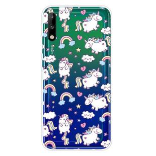 For Huawei Enjoy 10 Shockproof Painted Transparent TPU Protective Case(Horse)