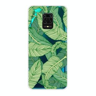 For Xiaomi Redmi Note 9S Shockproof Painted Transparent TPU Protective Case(Banana Leaf)