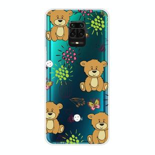 For Xiaomi Redmi Note 9S Shockproof Painted Transparent TPU Protective Case(Little Brown Bear)