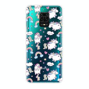 For Xiaomi Redmi Note 9S Shockproof Painted Transparent TPU Protective Case(Horse)