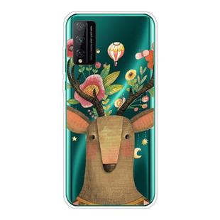 For Huawei Honor Play 4T Pro Shockproof Painted Transparent TPU Protective Case(Flower Deer)
