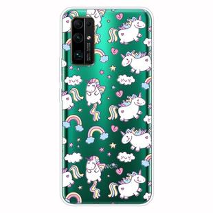 For Huawei Honor 30 Pro Shockproof Painted Transparent TPU Protective Case(Horse)