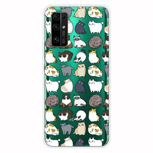 For Huawei Honor 30 Pro Shockproof Painted Transparent TPU Protective Case(MIni Cats)