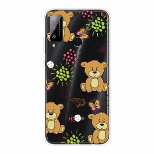 For Huawei Honor Play 4T Shockproof Painted Transparent TPU Protective Case(Little Brown Bear)