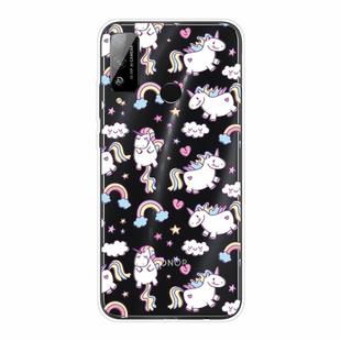 For Huawei Honor Play 4T Shockproof Painted Transparent TPU Protective Case(Horse)