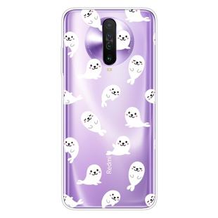 For Xiaomi Redmi K30 Shockproof Painted Transparent TPU Protective Case(White Sea Lion)