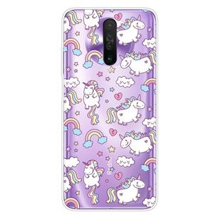 For Xiaomi Redmi K30 Shockproof Painted Transparent TPU Protective Case(Horse)