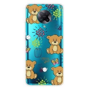 For Xiaomi Redmi K30 Pro Shockproof Painted Transparent TPU Protective Case(Little Brown Bear)