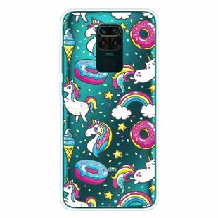 For Xiaomi Redmi Note 9 Shockproof Painted Transparent TPU Protective Case(Cake Horse)