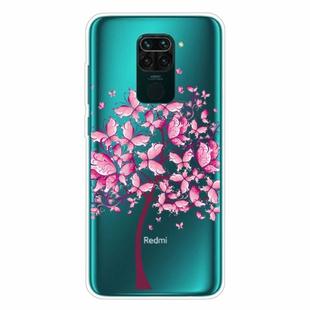 For Xiaomi Redmi Note 9 Shockproof Painted Transparent TPU Protective Case(Butterfly Tree)