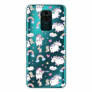 For Xiaomi Redmi Note 9 Shockproof Painted Transparent TPU Protective Case(Horse)