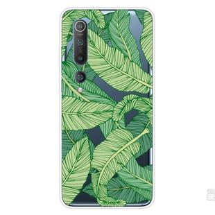 For Xiaomi Mi 10 5G Shockproof Painted Transparent TPU Protective Case(Banana Leaf)